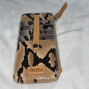 Consuela Card Organizer   Rattler snake print design